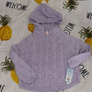 Purple Hooded Cable Knit Sweater 4T/ 5T
